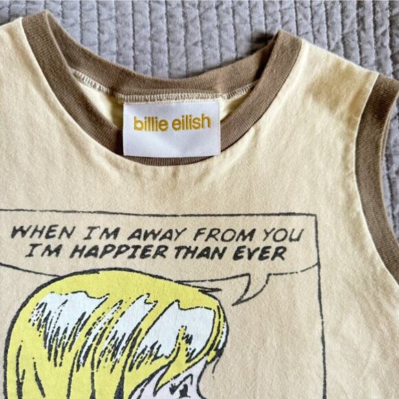 Billie Eilish Get Away From Me Ringer Tank Size Large ORGANIC Cotton MErCh - Picture 2 of 7